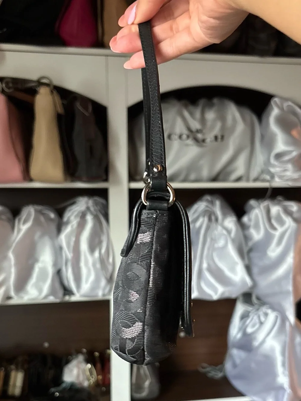 ⛓️‍💥⛓️Y2K COACH Kristin Optic Chainlink Art Large Wristlet Mini Bag⛓️⛓️‍💥